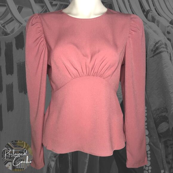Express Mauve Seamed Puff Sleeve Top - Size Extra Small (XS) - Picture 1 of 10